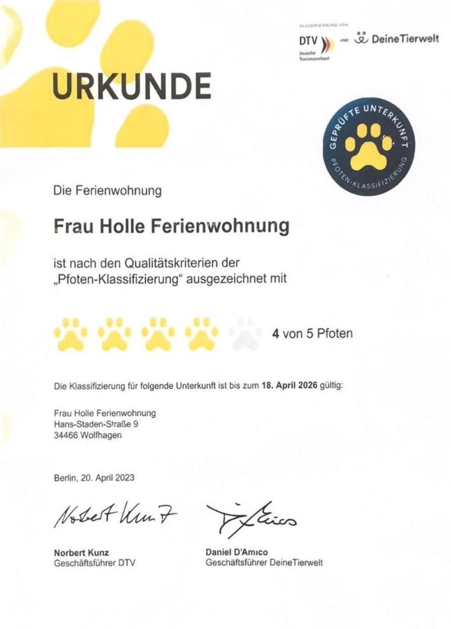Apartament Frau Holle Wolfhagen Zewnętrze zdjęcie